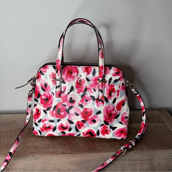 KATE SPADE New York Cedar Street Rose Maise Satchel Floral Crossbody Bag Flowers - Picture 6 of 16